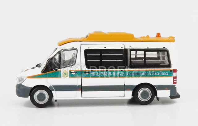 Tiny toys Mercedes benz Sprinter Minibus Am3223 Hong Kong Police 2018 1:76 Bílá Žlutá Zelená