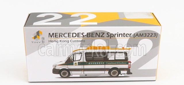 Tiny toys Mercedes benz Sprinter Minibus Am3223 Hong Kong Police 2018 1:76 Bílá Žlutá Zelená