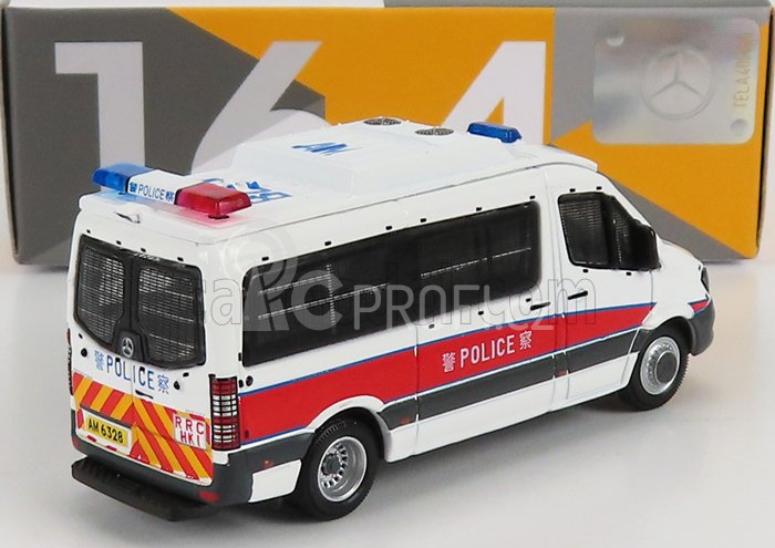 Tiny toys Mercedes benz Sprinter Minibus Police 2018 1:64 Bílá Šedá Červená