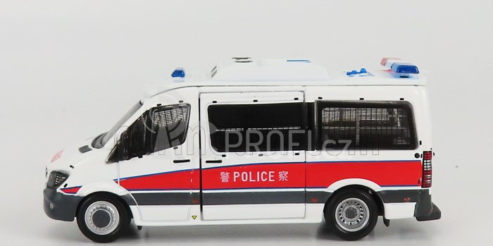 Tiny toys Mercedes benz Sprinter Minibus Police 2018 1:64 Bílá Šedá Červená