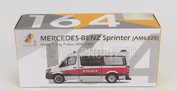 Tiny toys Mercedes benz Sprinter Minibus Police 2018 1:64 Bílá Šedá Červená