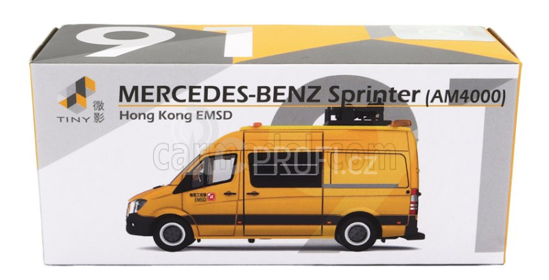 Tiny toys Mercedes benz Sprinter Van Emsd 2018 1:76 Žlutá