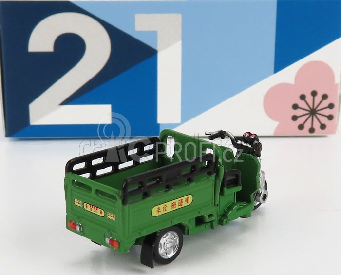 Tiny toys Motorcycle Taiwan Delivery Electric Tricycle 1980 1:64 Zelená