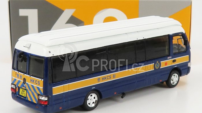 Tiny toys Toyota Coaster B59 Autobus 2010 1:76 Modrá Žlutá Bílá