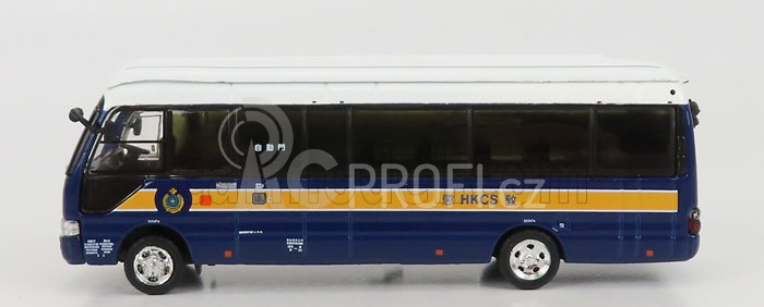 Tiny toys Toyota Coaster B59 Autobus 2010 1:76 Modrá Žlutá Bílá