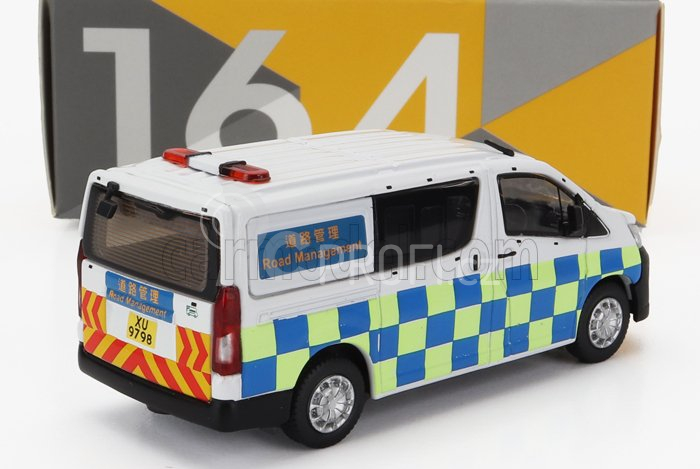 Tiny toys Toyota Hiace Minibus Hong Kong Police 2009 1:64 Bílá Modrá Žlutá