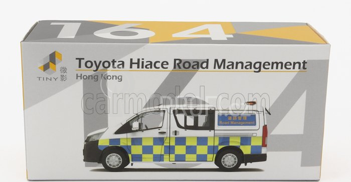 Tiny toys Toyota Hiace Minibus Hong Kong Police 2009 1:64 Bílá Modrá Žlutá