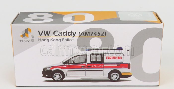 Tiny toys Volkswagen Caddy Van Police 2020 1:64 Bílá Červená