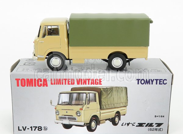 Tomica Isuzu Elf Pick-up Telonato 1960 1:64 Bílá Zelená