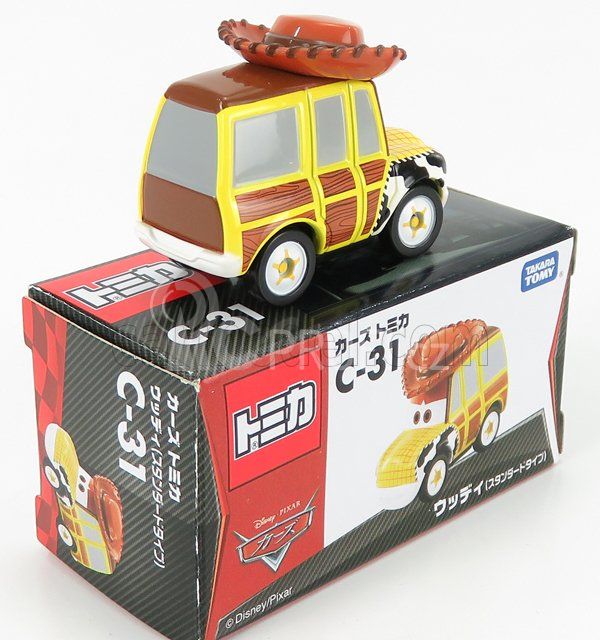 Tomica Walt disney Pixar Cars - Woody 1:64 Žluté Dřevo