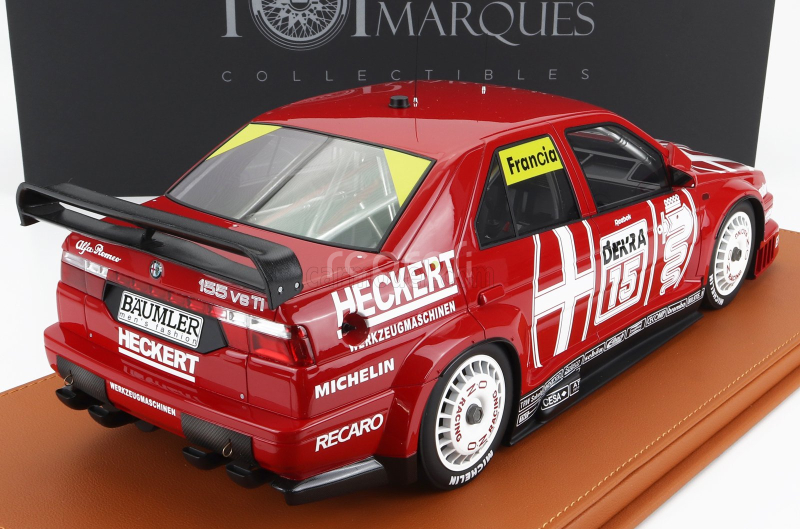 Topmarques Alfa romeo 155 V6 Ti N 15 Dtm Season 1993 Giorgio Francia - Con Vetrina - With Showcase 1:12 Červená Bílá