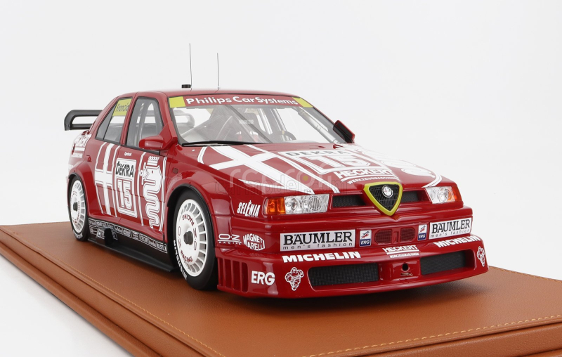 Topmarques Alfa romeo 155 V6 Ti N 15 Dtm Season 1993 Giorgio Francia - Con Vetrina - With Showcase 1:12 Červená Bílá
