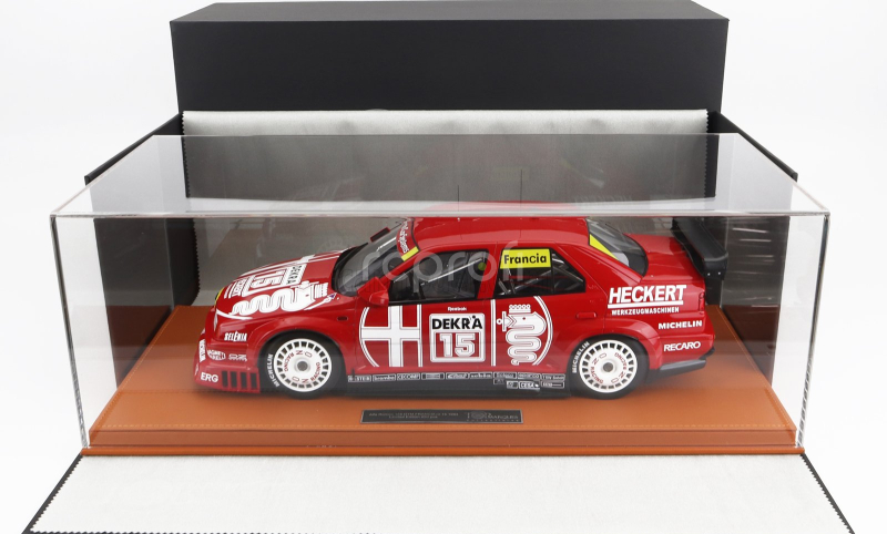 Topmarques Alfa romeo 155 V6 Ti N 15 Dtm Season 1993 Giorgio Francia - Con Vetrina - With Showcase 1:12 Červená Bílá