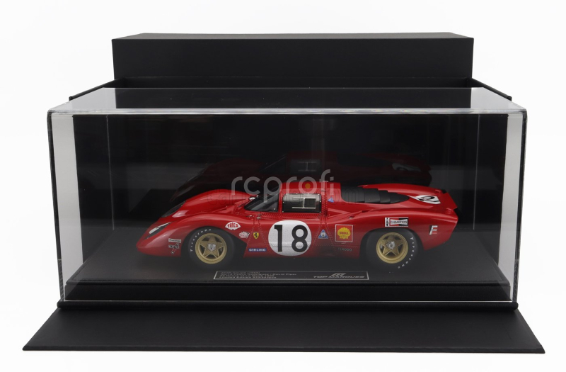 Topmarques Ferrari 312p 3.0l V12 Coupe Team Sefac N 18 24h Le Mans Dirty Version 1969 Pedro Rodriguez – David Piper 1:18 Red