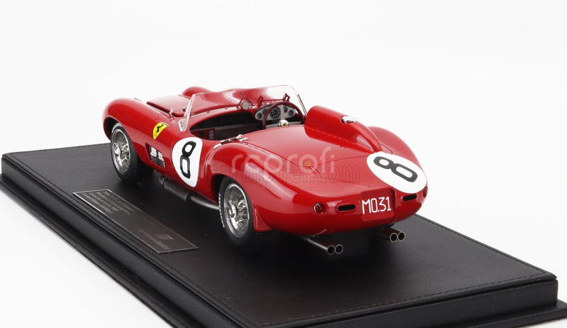 Topmarques Ferrari 315s Spider Team Scuderia Ferrari N 8 24h Le Mans 1957 Lewis Evans - Martino Severi 1:18 Red