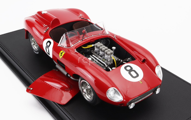 Topmarques Ferrari 315s Spider Team Scuderia Ferrari N 8 24h Le Mans 1957 Lewis Evans - Martino Severi 1:18 Red