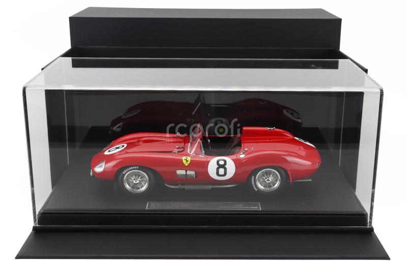 Topmarques Ferrari 315s Spider Team Scuderia Ferrari N 8 24h Le Mans 1957 Lewis Evans - Martino Severi 1:18 Red