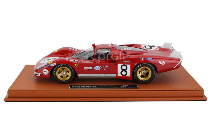 Topmarques Ferrari 512s 5.0l V12 Team Sefac Spa Ferrari N 8 24h Le Mans 1970 Arturo Merziario - Clay Regazzoni 1:18 Red