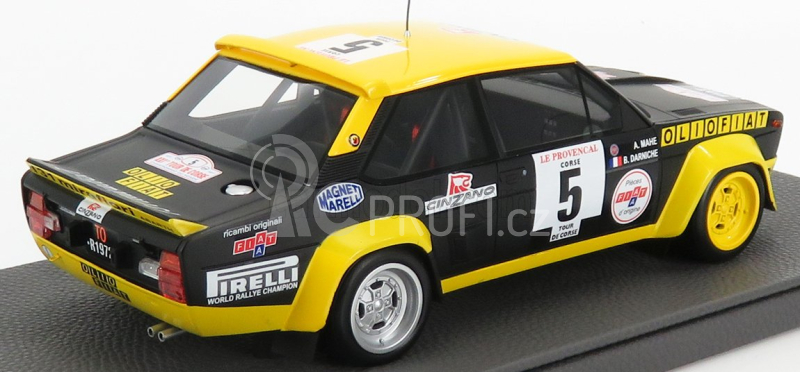 Topmarques Fiat 131 Abarth N 5 Winner Rally Tour De Corse 1977 B.darniche - A.mahe 1:18 Modrá Žlutá