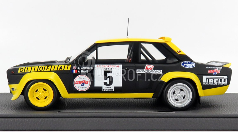 Topmarques Fiat 131 Abarth N 5 Winner Rally Tour De Corse 1977 B.darniche - A.mahe 1:18 Modrá Žlutá