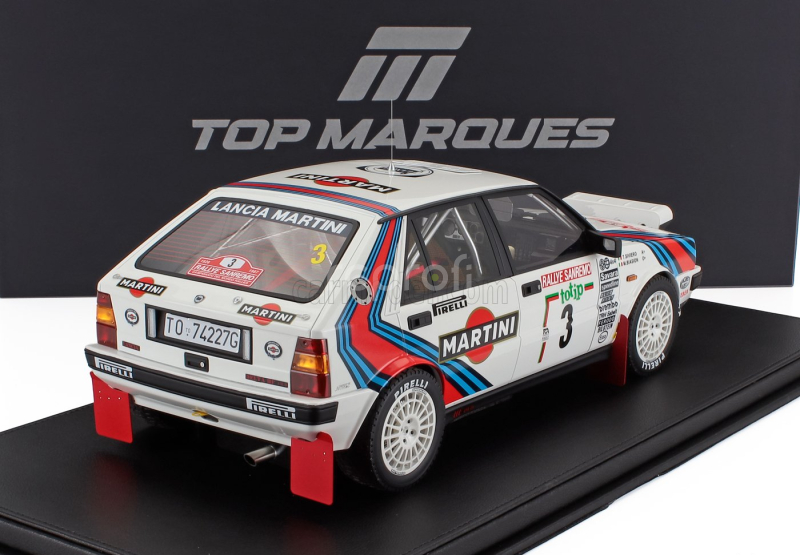 Topmarques Lancia Delta 4wd Team Martini Racing (night Version) N 3 Winner Rally Sanremo 1987 Miki Biasion - Tiziano Siviero - Con Vetrina - With Showcase 1:12 Bílá Červená Modrá