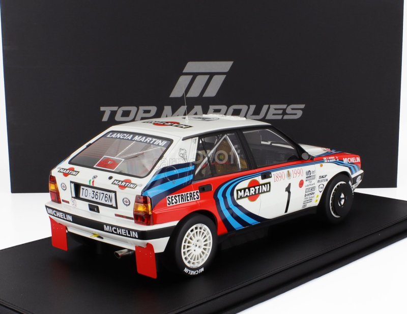 Topmarques Lancia Delta Hf Integrale 16v Martini N 1 3rd Rally Montecarlo 1990 M.biasion - T.siviero 1:12 Bílá Červená Modrá