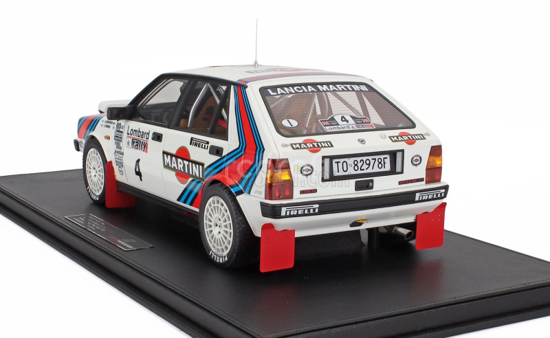 Topmarques Lancia Delta Hf Integrale 4wd Team Martini & Rossi Racing (night Version) N 4 Winner Rally Rac Lombard 1987 Juha Kankkunen - Juha Piironen - Con Vetrina - With Showcase 1:12 Bílá Červená Modrá