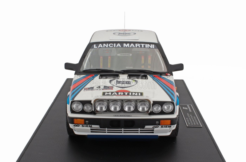 Topmarques Lancia Delta Hf Integrale 4wd Team Martini & Rossi Racing (night Version) N 4 Winner Rally Rac Lombard 1987 Juha Kankkunen - Juha Piironen - Con Vetrina - With Showcase 1:12 Bílá Červená Modrá