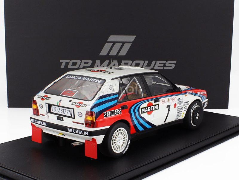 Topmarques Lancia Delta Hf Integrale Martini 16v N 7 Winner Rally Montecarlo 1990 D.auriol - B.occelli 1:12 Bílá Červená Modrá