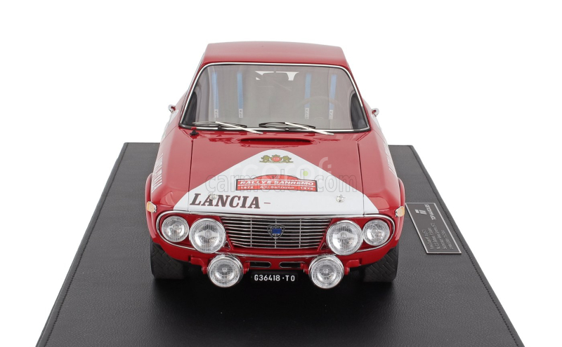Topmarques Lancia Fulvia Hf 1600 Coupe (night Version) N 12 2nd Rally Sanremo 1972 Sergio Barbasio - Piero Sodano - Con Vetrina - With Showcase 1:12 Červená Bílá