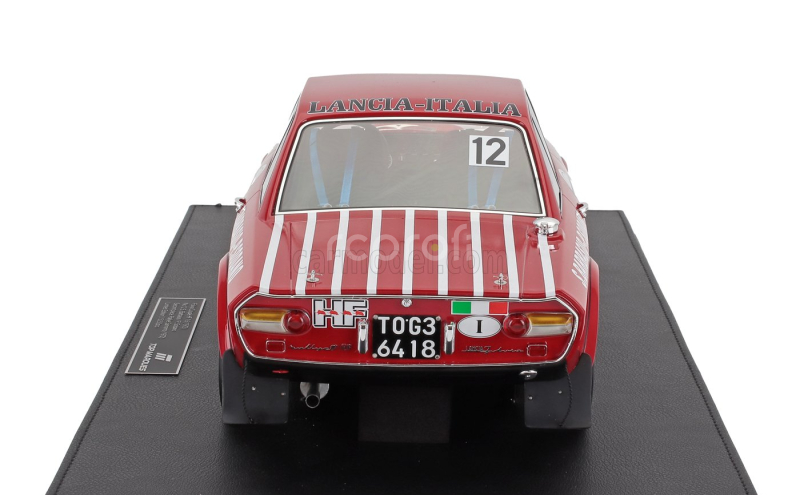 Topmarques Lancia Fulvia Hf 1600 Coupe (night Version) N 12 2nd Rally Sanremo 1972 Sergio Barbasio - Piero Sodano - Con Vetrina - With Showcase 1:12 Červená Bílá