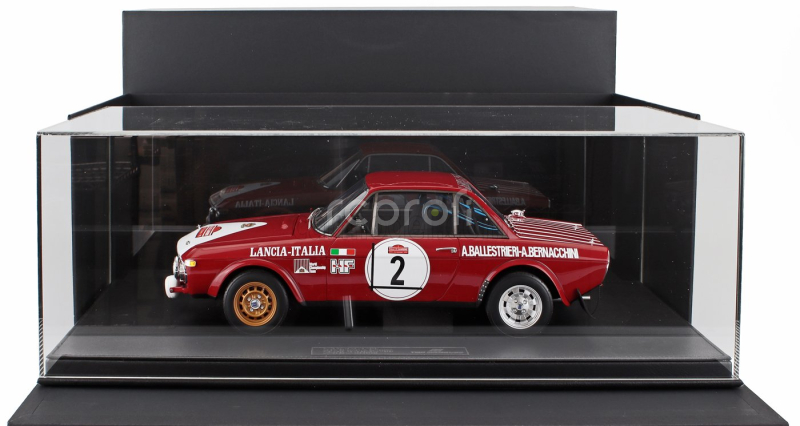 Topmarques Lancia Fulvia Hf 1600 Coupe (night Version) N 2 Winner Rally Sanremo 1972 Amilcare Ballestrieri - Arnaldo Bernacchini - Con Vetrina - With Showcase 1:12 Červená Bílá