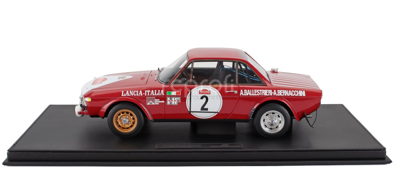 Topmarques Lancia Fulvia Hf 1600 Coupe (night Version) N 2 Winner Rally Sanremo 1972 Amilcare Ballestrieri - Arnaldo Bernacchini - Con Vetrina - With Showcase 1:12 Červená Bílá