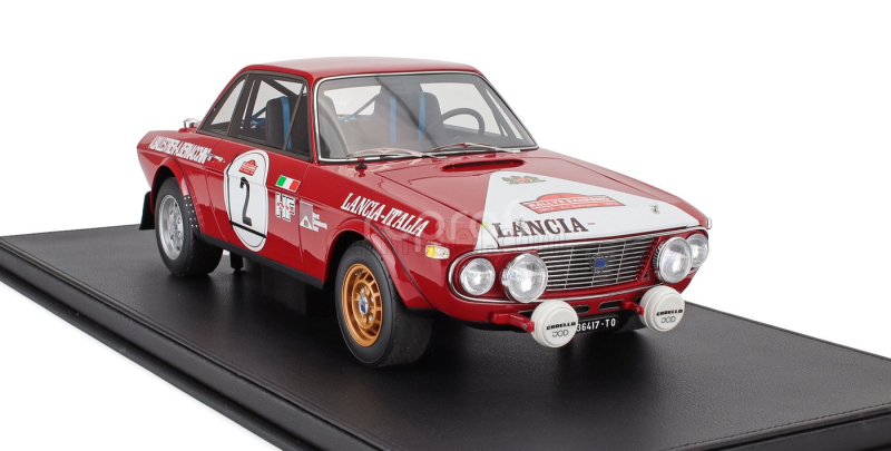 Topmarques Lancia Fulvia Hf 1600 Coupe (night Version) N 2 Winner Rally Sanremo 1972 Amilcare Ballestrieri - Arnaldo Bernacchini - Con Vetrina - With Showcase 1:12 Červená Bílá