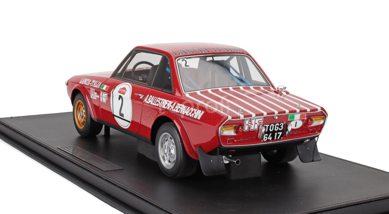 Topmarques Lancia Fulvia Hf 1600 Coupe (night Version) N 2 Winner Rally Sanremo 1972 Amilcare Ballestrieri - Arnaldo Bernacchini - Con Vetrina - With Showcase 1:12 Červená Bílá