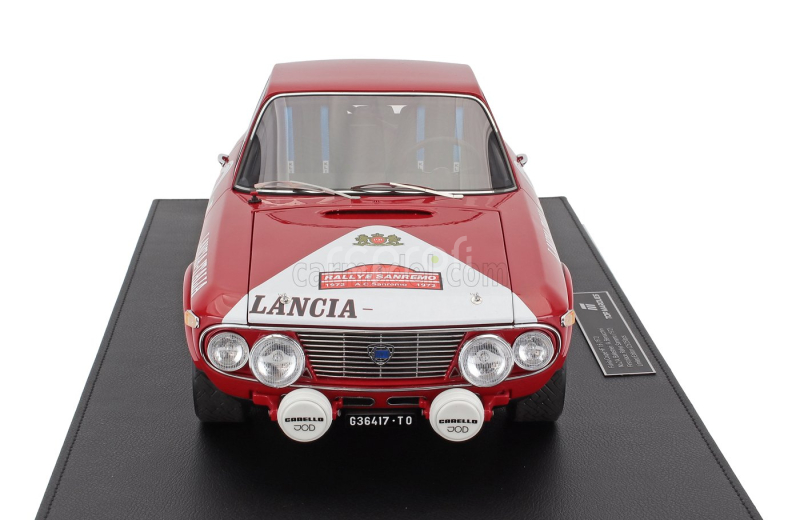 Topmarques Lancia Fulvia Hf 1600 Coupe (night Version) N 2 Winner Rally Sanremo 1972 Amilcare Ballestrieri - Arnaldo Bernacchini - Con Vetrina - With Showcase 1:12 Červená Bílá