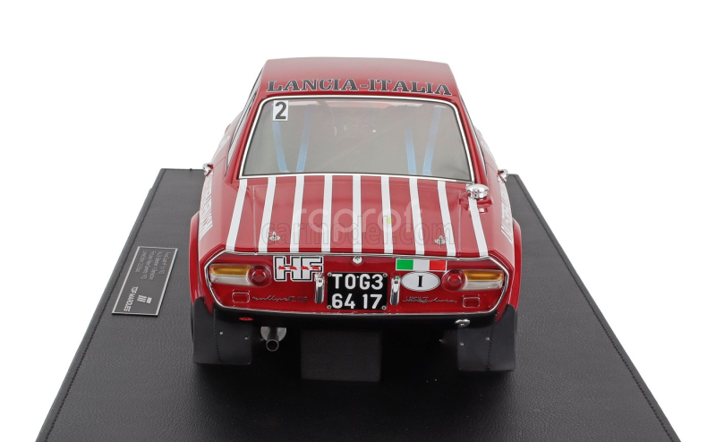 Topmarques Lancia Fulvia Hf 1600 Coupe (night Version) N 2 Winner Rally Sanremo 1972 Amilcare Ballestrieri - Arnaldo Bernacchini - Con Vetrina - With Showcase 1:12 Červená Bílá