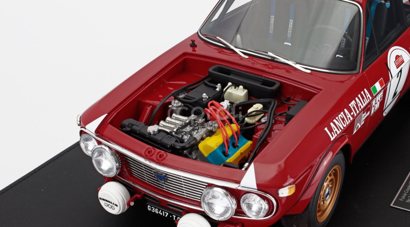 Topmarques Lancia Fulvia Hf 1600 Coupe (night Version) N 2 Winner Rally Sanremo 1972 Amilcare Ballestrieri - Arnaldo Bernacchini - Con Vetrina - With Showcase 1:12 Červená Bílá