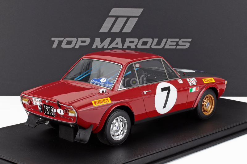 Topmarques Lancia Fulvia Hf 1600 Coupe (night Version) N 7 2nd Rally Acropolis 1972 Simo Lampinen - Bo Reinicke 1:12 Červená Bílá