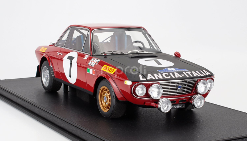 Topmarques Lancia Fulvia Hf 1600 Coupe (night Version) N 7 2nd Rally Acropolis 1972 Simo Lampinen - Bo Reinicke 1:12 Červená Bílá
