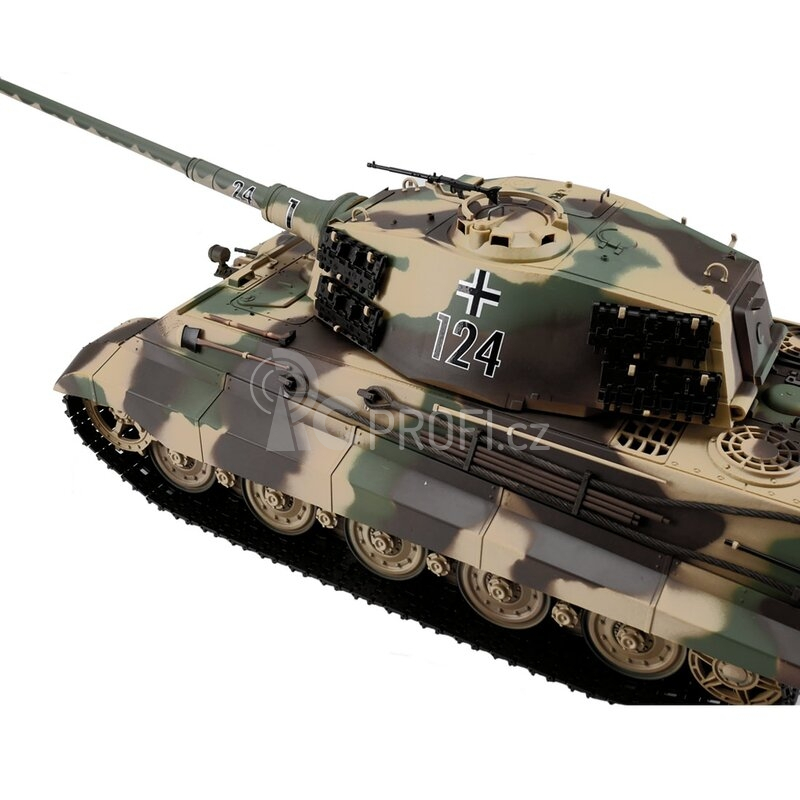 TORRO tank 1/16 RC Königstiger Henschel kamufláž - BB Airsoft+IR (kovové pásy)