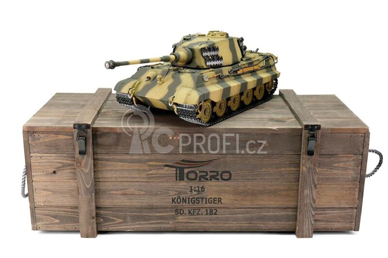 TORRO tank 1/16 RC Königstiger vícebarevná kamufláž - IR - Kouř