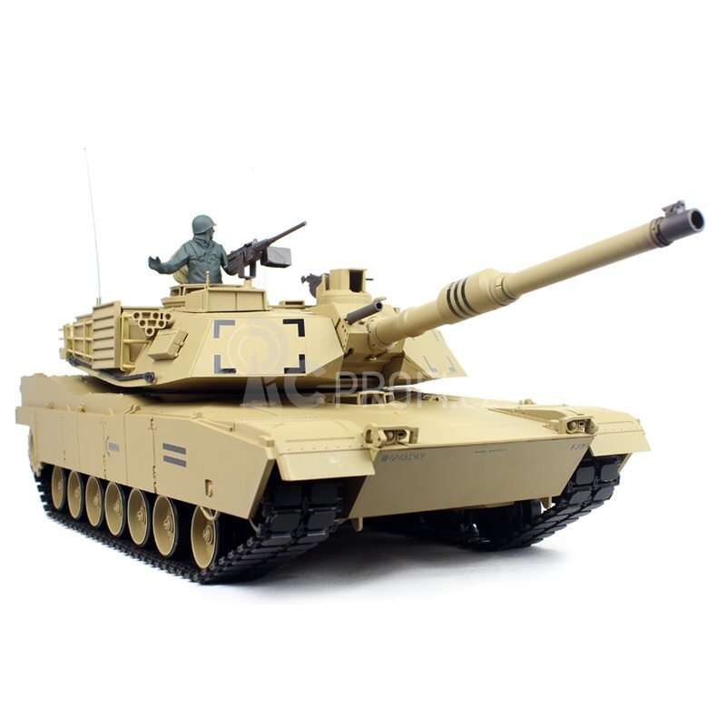 TORRO tank 1/16 RC M1A Abrams písečná kamufláž - BB Airsoft+IR (kovové pásy)