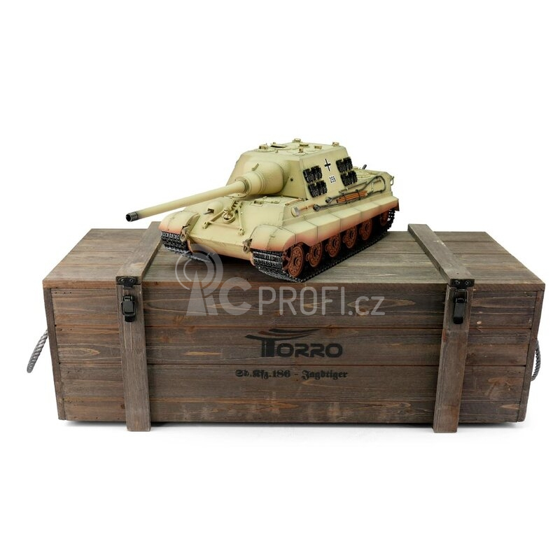 TORRO tank PRO 1/16 RC Jagdtiger pouštní kamufláž - BB Airsoft