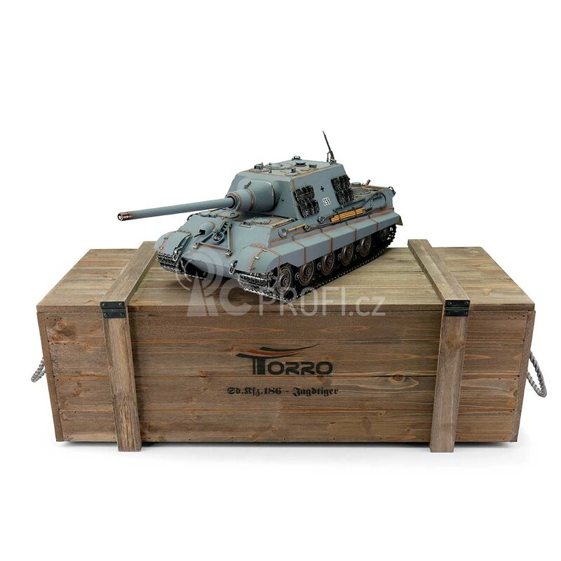 TORRO tank PRO 1/16 RC Jagdtiger šedá kamufláž - infra IR - kouř z hlavně