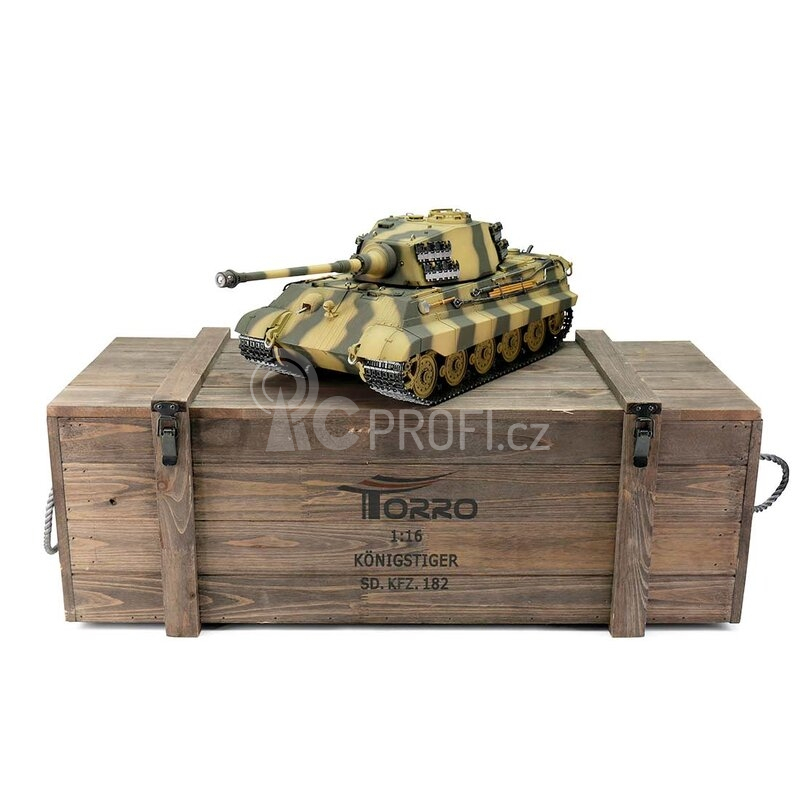 TORRO tank PRO 1/16 RC Königstiger vícebarevná kamufláž - BB Airsoft