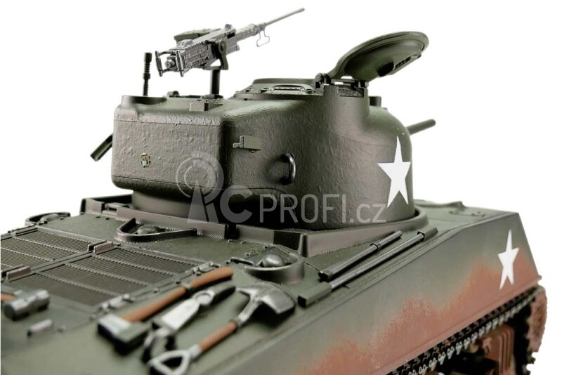 TORRO tank PRO 1/16 RC M4A3 Sherman 75mm zelená kamufláž - BB Airsoft