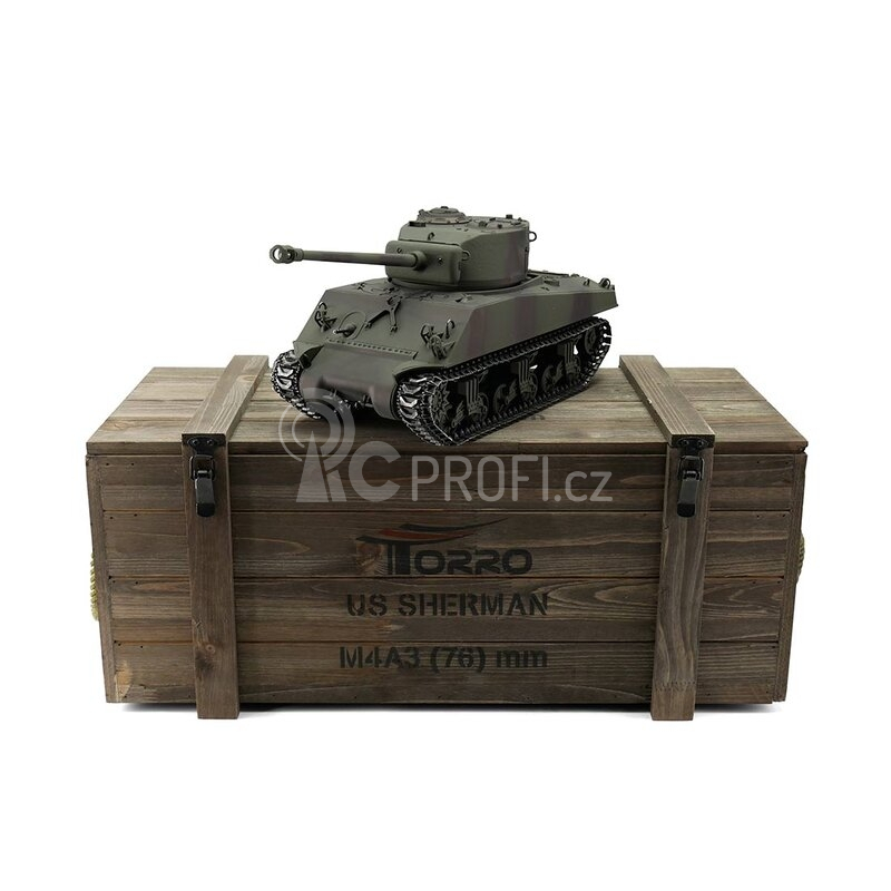 TORRO tank PRO 1/16 RC M4A3 Sherman 76mm maskovací kamufláž - infra IR - Servo