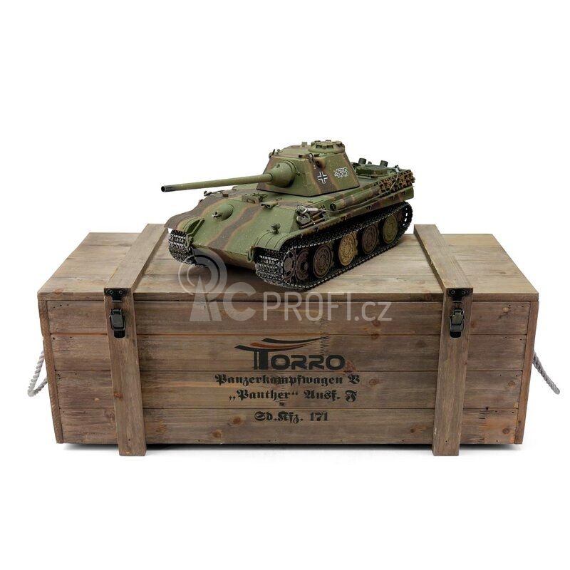 TORRO tank PRO 1/16 RC Panther F vícebarevná kamufláž - infra IR - kouř z hlavně