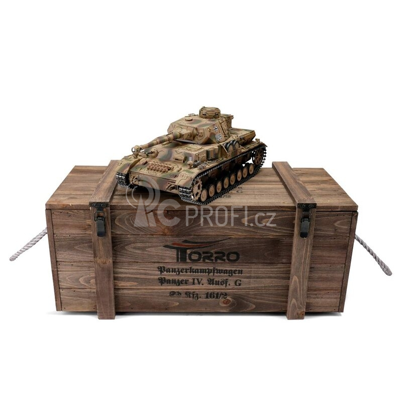 TORRO tank PRO 1/16 RC PzKpfw IV provedení G vícebarevná kamufláž - BB Airsoft